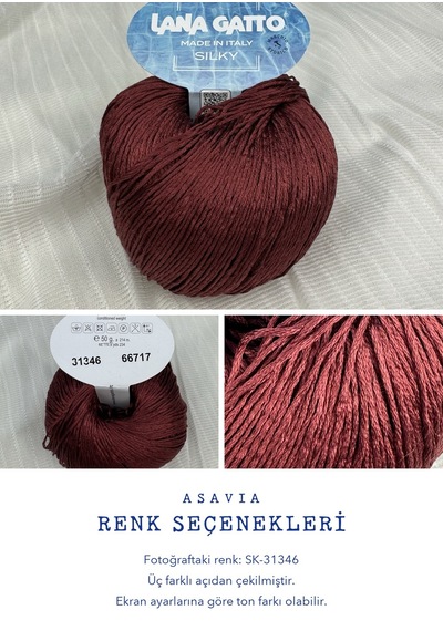 Lana Gatto Silky Örgü İpi 4'lü Set 4 X 50 Gr %100 İpek Sk-31346