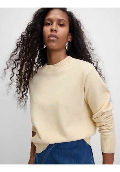 Marks & Spencer Air Yarn Bisiklet Yaka Triko Kazak Krem