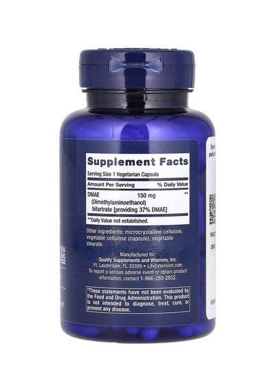 Dmae Bitartrate 150 Mg, 200 Kapsül