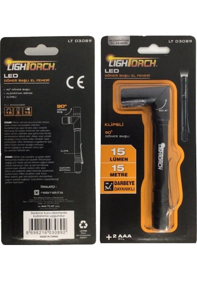 Lightorch Lt03089 90' Döner Başlı Led Fener 15 Lümen