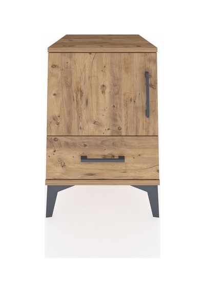 Kronos Komodin 2 Raflı Tek Çekmeceli Tek Kapaklı 44x59x64 Çam-çam Atlas Çam