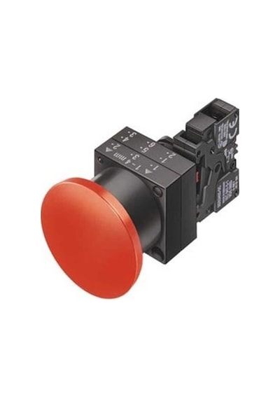Siemens 3sb3203-1ca21 3sb3 Plastik Seri 22mm, Mantar Buton, Kalıcı, 10a, 1no