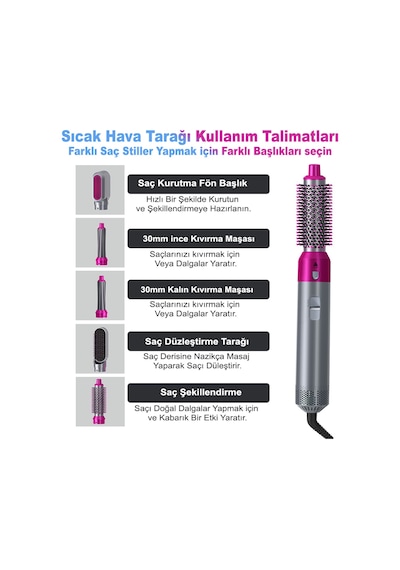 5 İn1 Çok Fonksiyonlu Saç Şekillendirici