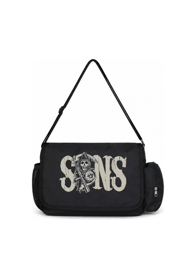 Sevbano Sons Of Anarchy Dizi Baskılı Unisex Okul, Spor, Ofis Çok Amaçlı P Siyah