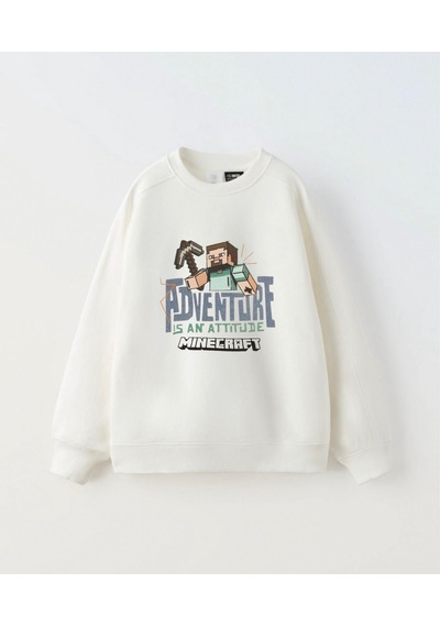 Seabubbles Minecraft Çocuk Sweatshirt St09626 KREM