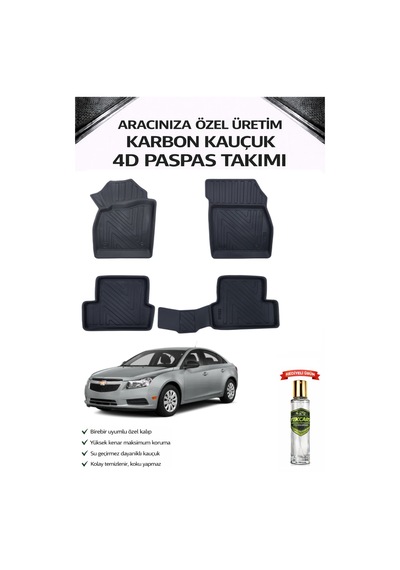 Chevrolet Cruze 2008 Model Aracınıza Özel Karbon Kauçuk Paspas Takımı