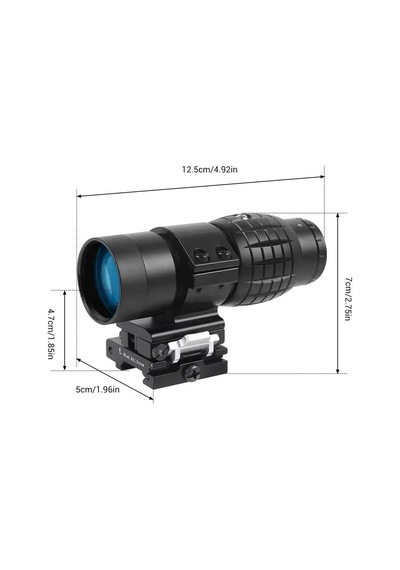 Magnifier 3x Yakınlaştırmalı Dürbün 22mm Ray Uyumlu, Katlanır Yaylı Ayaklı