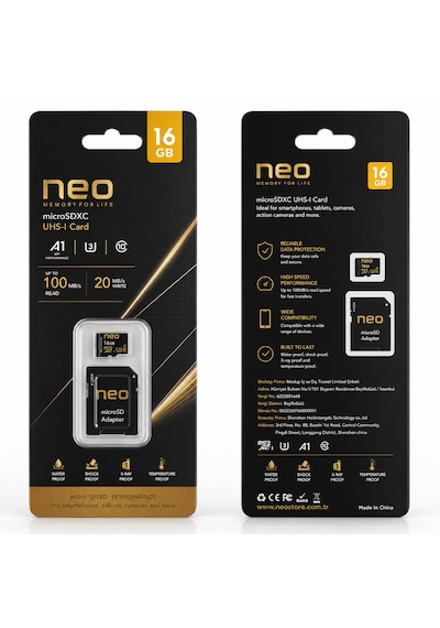 Neo 16 Gb Hafıza Kartı Micro Sd Kart Ve Adaptörü 100 Mb/s