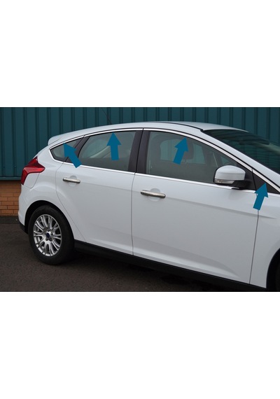 Ford Focus 3 Hb Cam Çıtası Çerçevesi Kromu Nikelajı Komple