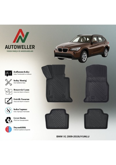 Bmw X1 2009-2015 Uyumlu Havuzlu Oto Paspas
