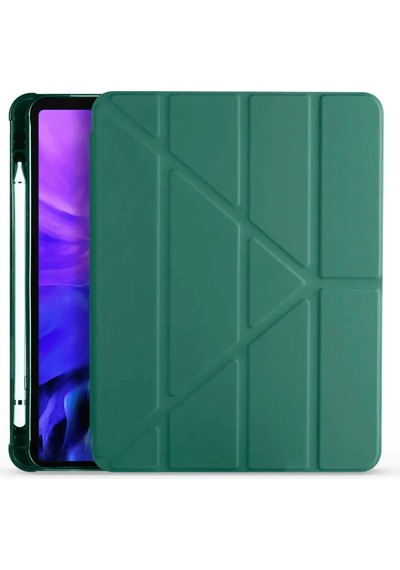 Apple Uyumlu iPad 11 Nesil İnç Kalem Bölmeli Standlı Fuchsia Tri Folding Tablet Kılıfı Diğer