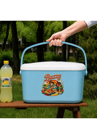 15 Lt Buzzy Retro Buzluk Termos 1177 Cooler Box -385 Açık Mavi
