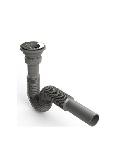 Donau Lüx Paslanmaz Gri Lavabo Ve Evye Sifonu 32 Mm Çıkışlı