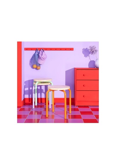 Ikea Domsten Tabure, Turuncu-çam, 45 Cm