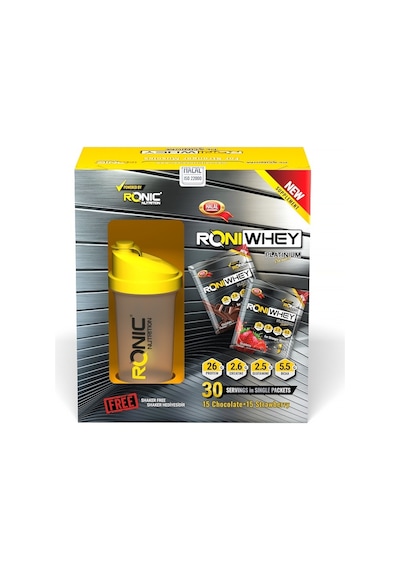 Ronic Nutrition Roniwhey Platinium 30 Şase Protein Tozu 1350 Gr + Shaker Ve 2 Adet Tek Kullanımlık Whey Protein
