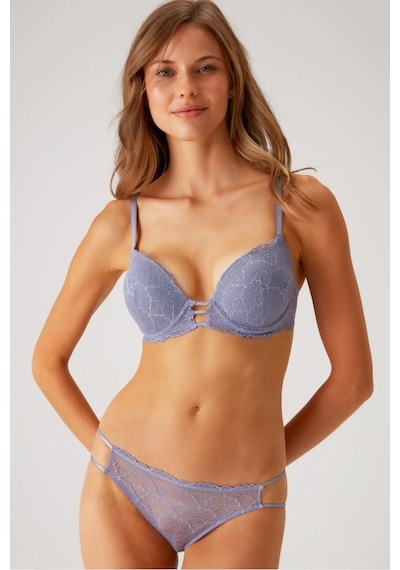 Pierre Cardin 4820 Lyon Dantel Ve İp Detaylı Ekstra Push Up Dolgulu Fantezi Sütyen Takımı 001