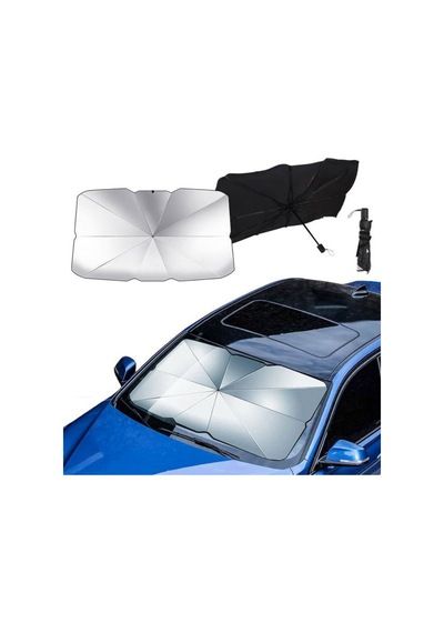 Oto Araç Güneşlik Ön Cam Katlanabilir Pratik Etkili Dayanıklı Şemsiye Tip 130x75cm Glz02350150 1 Adet