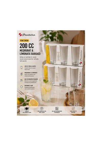 42138 İstanbul Meşrubat Limonata Bardağı 200 Cc 6 Lı Sarı