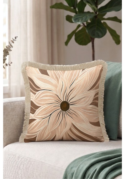 Çiçek Tasarımlı Floral Saçaklı Yastık Kılıfı - Natürel Botanik Vizon Krem Püsküllü Kırlent Kılıfı Uzak Vadi Ritüel Çiçek Tasarımlı Floral Saçaklı Yastık Kılıfı - Natürel Botanik Vizon Krem Püsküllü Kırlent Kılıfı Uzak Vadi Ritüel