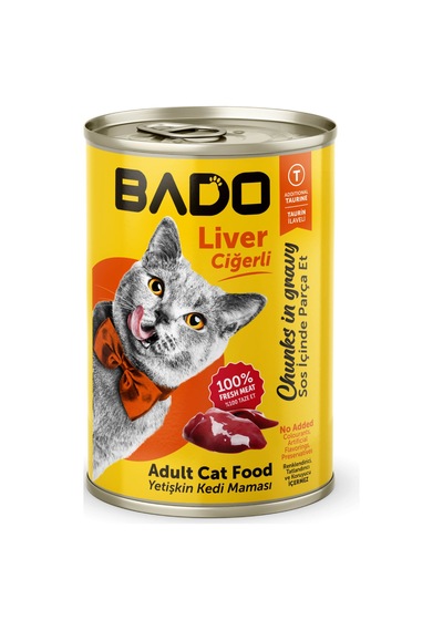Bado Yetişkin Yaş Kedi Maması Ciğerli 400gr 36'lı