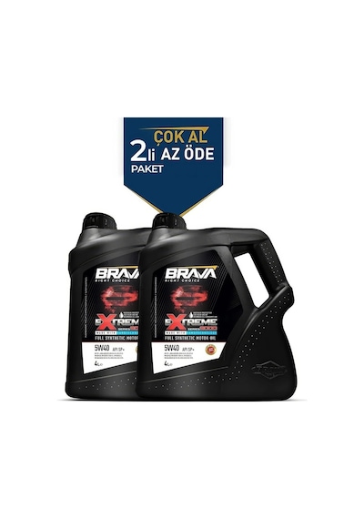 Brava Extreme 9000 5W-40 Tam Sentetik Motor Yağı 2 x 4 L