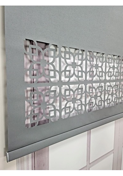 Stor Perde Desenli Lazer Kesim Kalın Kumaşlı Ml105 Antrasit