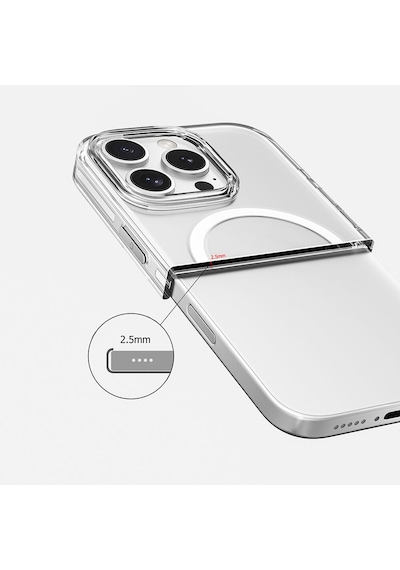Apple Uyumlu iPhone 16 Pro Kılıf M-safe Şarj Özellikli Kamera Korumalı Zore Kripto Kapak Şeffaf