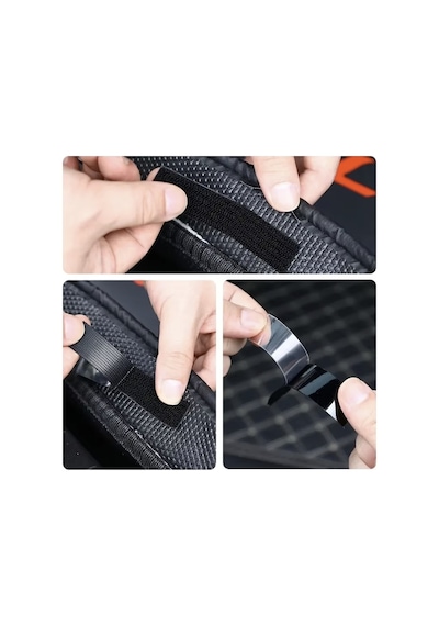 Araç Ev Ofis Çok Amaçlı Kaydırmaz Çift Taraflı Cırt Velcro Bant 16 Lı Set 23x70mm Siyah 1