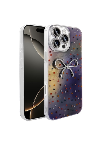 Apple Uyumlu iPhone 16 Pro Kılıf Kamera Korumalı Figürlü Zore Ponti Silikon Kapak Lila