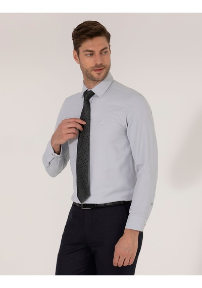Pierre Cardin Gri Slim Fit Oxford Gömlek