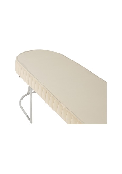 Viego Silver Striped- Krem Kapitoneli Chester Model Puf & Bench & Koltuk & Uzun Makyaj Puff & Yatak Ucu &önü