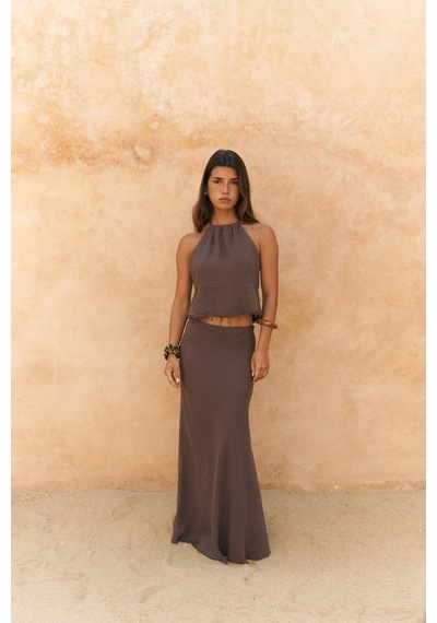 Mai Collection Mai Studios Co. Malmvira Soft Kahve Keten Crop Etek Takım Kahve Mai Collection Mai Studios Co. Malmvira Soft Kahve Keten Crop Etek Takım Kahve