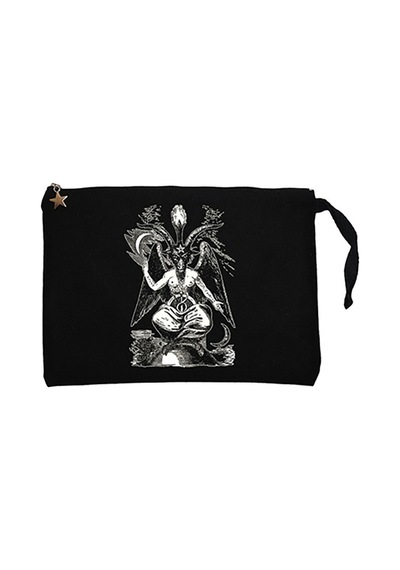 Baphomet Cliphas Levi Del Siyah Clutch Cüzdan / El Çantası Siyah