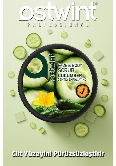 Ostwint Yüz Ve Vücut Peeling Scrub Salatalık 300ml Cilt Temizleyici Pürüssüzleştirici Dolaşımı Hızlandırıcı