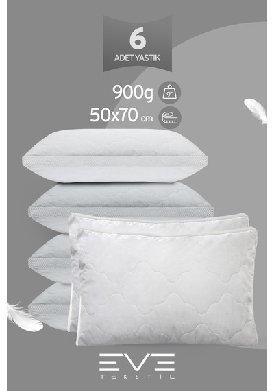 8 Adet Klimax Beyaz Serisi Kılıflı Fermuarlı Klimali Antialerjik Silikon Nano Elyaf Yastık 50x70cm Beyaz
