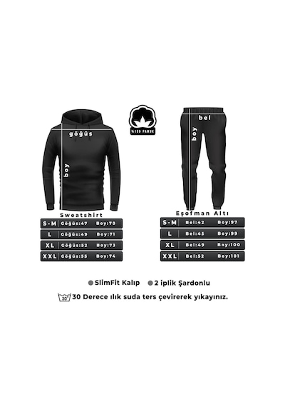 Tarzsokak New Moda Unisex Skullcracked Baskılı Eşofman Takımı Kp-siyah-deccal-esh-düz12