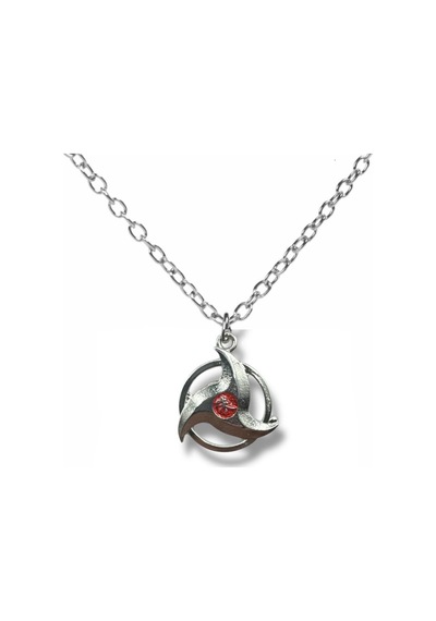 Naruto Sharingan Cosplay Kolye Kırmızı Mineli 60 Cm Zincirli Unisex Anime Takı Çok renkli