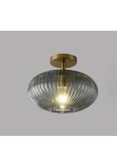 Rsylight Retro Füme Elips Tavan Plofyoner Dekoratif Rustik Avize Çap:30 Cm Siyah