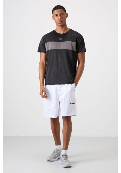 Tommy Life Siyah Polyester Nefes Alan Jakarlı İnce Esnek Standart Fit Erkek Performans T-shirt - 88398 Siyah