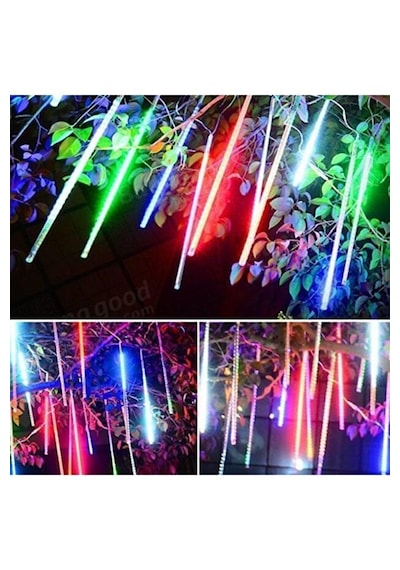 Meteor Yağmur Led Takımı-dekoratif Işık Akar Led Dış Mekan-10lu RGB