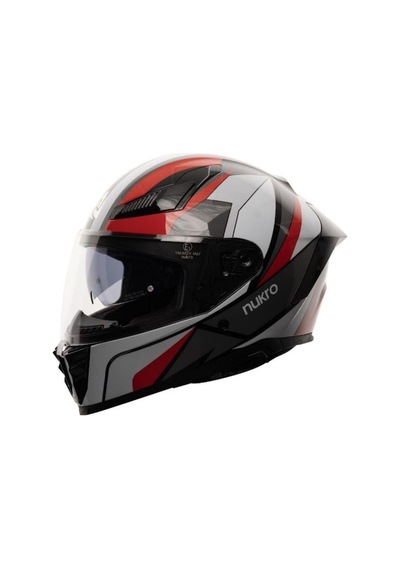 Nukro 853 Shine Red Blue Full Face Kapalı Motosiklet Kaskı