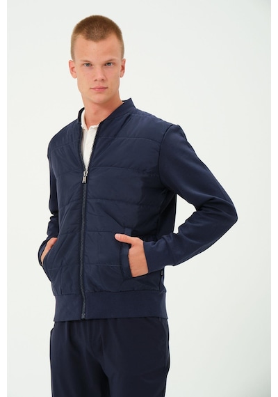 Rich Erkek Lacivert Oversize Rüzgar Geçirmez Kışlık Şişme Mont Ceket Çok Renkli