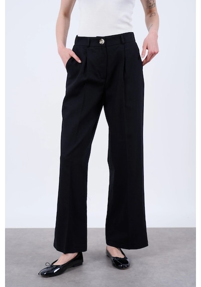 Premium Keten Siyah Pantolon Siyah
