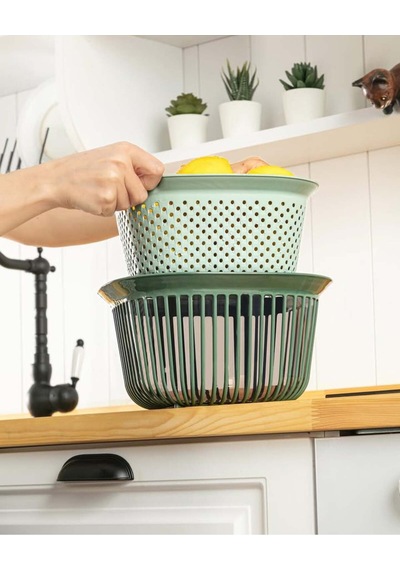 Linea Süzgeçli Kare Kase Yeşil 4 Litre Yeşil