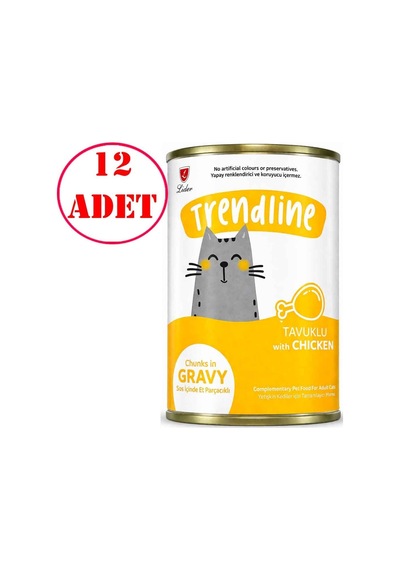 Trendline Tavuklu Kedi Konservesi 400 Gr 12 Ad