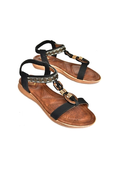 Fox Shoes S258016809 Siyah Alçak Tabanlı Kadın Sandalet Siyah