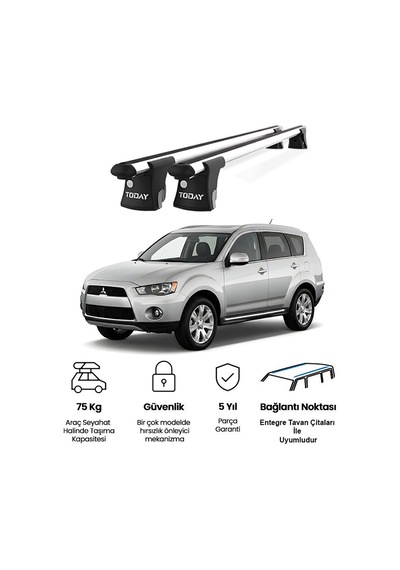 Trio-ıı Mitsubishi Outlander 2012 Ve Sonrası Uyumlu Kilitli Ara Atkı 135cm Port Bagaj Tavan Barı