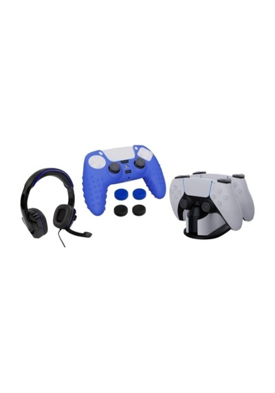 Ps5 Aksesuar Paketi Kulaklık + Şarj Istasyonu + Kılıf Ve Analog Koruyucu