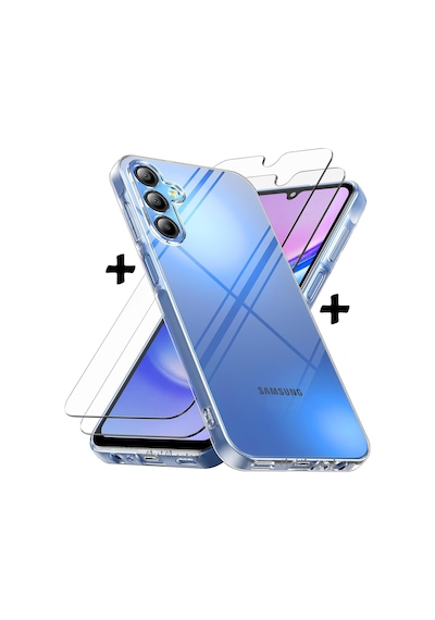 Samsung Galaxy Uyumlu M15 Kılıf Kamera Korumalı Şeffaf Silikon + 9h Cam Samsung Galaxy Uyumlu M15 Kılıf Kamera Korumalı Şeffaf Silikon + 9h Cam