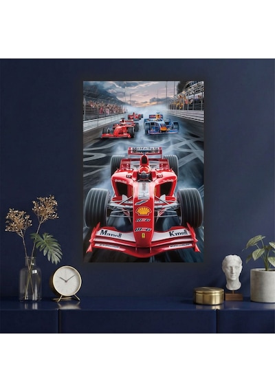 Formula 1 Motors Temalı Dekoratif Cam Tablo -20